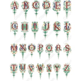Alphabetical Floral Clipart Set