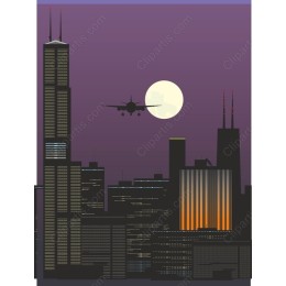 Urban Dusk City Skyline