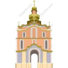 Ornate Church in Pink and Gold
