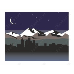 Nighttime Mountain Landscape