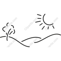 Minimalist Landscape - Sun and Tree