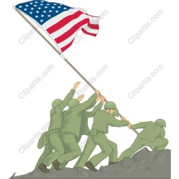 American Flag Raising Soldiers