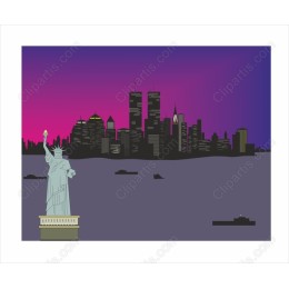 New York City Skyline & Statue of Liberty