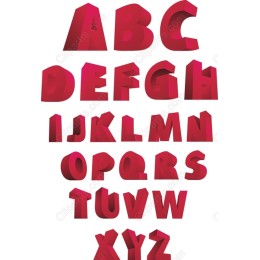 3D Red Alphabet Clipart Set - Bundle