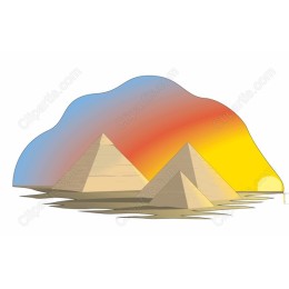 Golden Sunset Pyramids