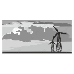 Elegant Wind Turbine in Black and White