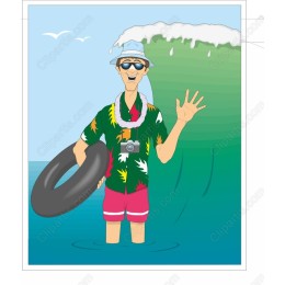 Cheerful Beachgoer