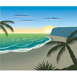 Serene Coastal Sunset
