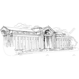 Elegant Architectural - Historical Building Drawing