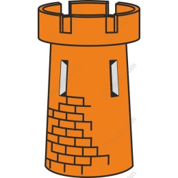 Vibrant Orange Castle Tower