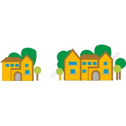 Vibrant Yellow House Set
