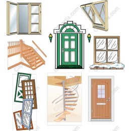 Architectural Elements Collection: Doors, Windows, and Staircases