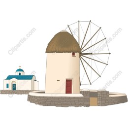 Mediterranean Windmill and Chapel