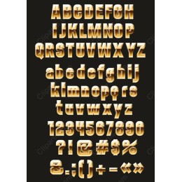 Gold Metallic Alphabet Clipart Set