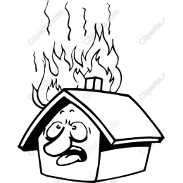 Cartoon House on Fire