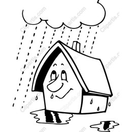 Happy House in the Rain