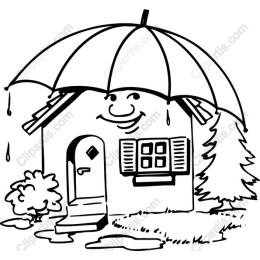 Happy House Under Umbrella