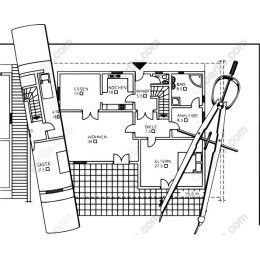 Architectural Floor Plan Blueprint with Precision Drawing Tools