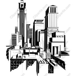 Urban Skyline - Black and White