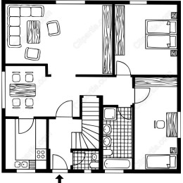 Modern House Floor Plan Drawing