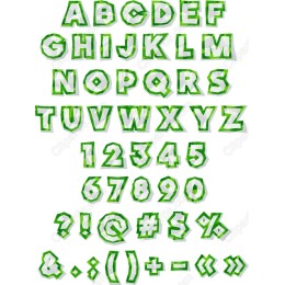 Geometric Green Alphabet Clipart Set