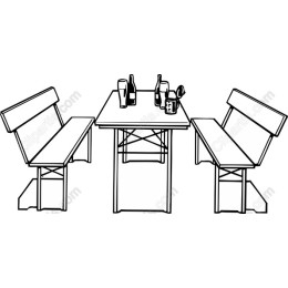 Classic Outdoor Table and Bench