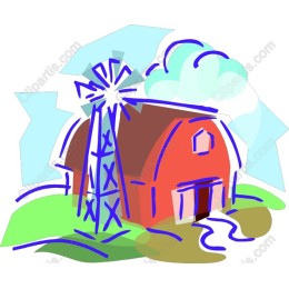 Charming Red Barn and Windmill