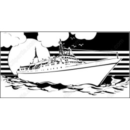 Nautical Elegance: Black and White Ship