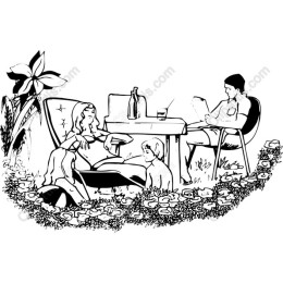Relaxing Family Outdoor Scene