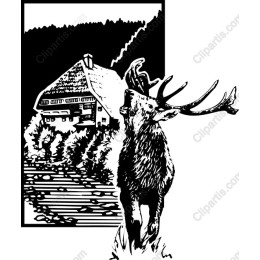 Majestic Stag and Cabin