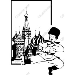 Russian Dancer with St. Basil's Cathedral