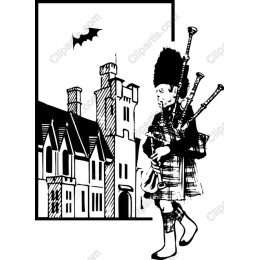 Scottish Piper and Castle