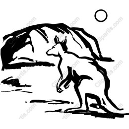Black and White Kangaroo