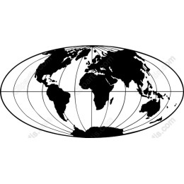 Classic Black and White World Map