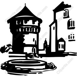 Medieval Castle with Fountain