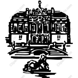 Grand Building with Fountain