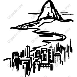 Urban Landscape - City Skyline and Mountain View