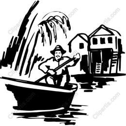 Vintage River Fisherman