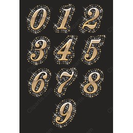 Sparkling Numeric Clipart Collection - Elegant 0-9 Digits in Gold & Silver
