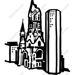 Historic Church and Modern Skyscrapers