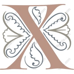 Floral Ornate Letter X