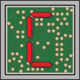 Circuit Board Red Digit 2