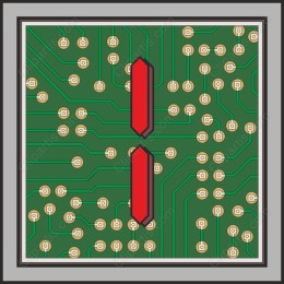 Circuit Board with Red Elements