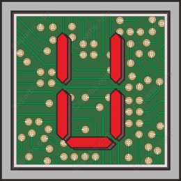 Digital Circuit Board Numeral 8