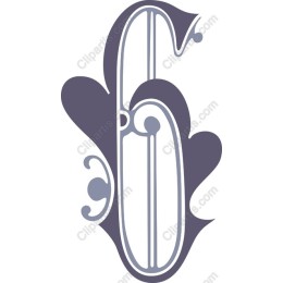 Elegant Stylized Number 6