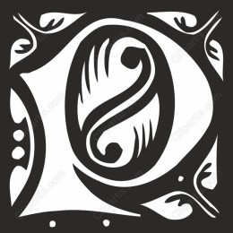 Ornate Floral Letter Q