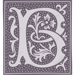 Elegant Floral Monogram - Letter B