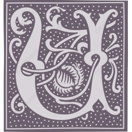 Ornate Letter U Floral