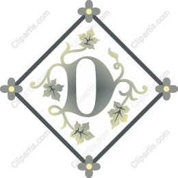 Ornamental Letter O with Ivy Flourishes