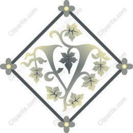 Elegant Floral Monogram V